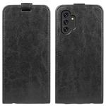 For Samsung Galaxy A13 4G R64 Texture Vertical Flip Leather Case with Card Slots & Photo Frame(Black)