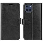 For Samsung Galaxy A03 164mm R64 Texture Horizontal Flip Leather Case with Holder & Card Slots & Wallet & Photo Frame(Black)