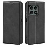 For OnePlus 10 Pro 5G Retro-skin Magnetic Suction Phone Leather Case with Holder & Card Slots & Wallet(Black)