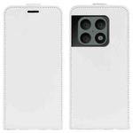 For OnePlus 10 Pro 5G  R64 Texture Single Vertical Flip Leather Phone Protective Case with Card Slots & Photo Frame(White)