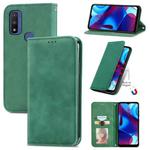 For Motorola Moto G Pure Retro Skin Feel Magnetic Horizontal Flip Leather Case(Green)