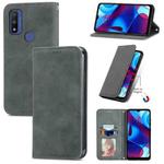 For Motorola Moto G Pure Retro Skin Feel Magnetic Horizontal Flip Leather Case(Grey)