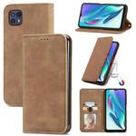 For Motorola Moto G50 5G Retro Skin Feel Magnetic Horizontal Flip Leather Case(Brown)