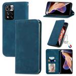 For Xiaomi Redmi Note 11 Pro China /11 Pro+ Retro Skin Feel Magnetic Horizontal Flip Leather Case(Blue)