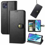 For Motorola Moto G50 5G Retro Solid Color Buckle Leather Phone Case(Black)