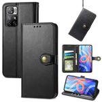 For Xiaomi Redmi Note 11S / Note 11 4G Global  Retro Solid Color Buckle Leather Phone Case(Black)