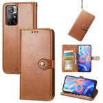 For Xiaomi Redmi Note 11S / Note 11 4G Global Retro Solid Color Buckle Leather Phone Case(Brown)