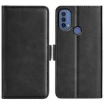 For Motorola Moto E30 / E40 Dual-side Magnetic Buckle Leather Phone Case(Black)