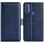 For Motorola Moto E30 / E40 Dual-side Magnetic Buckle Leather Phone Case(Dark Blue)
