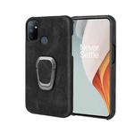 For OnePlus Nord N100 Ring Holder PU Phone Case(Black)
