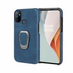 For OnePlus Nord N100 Ring Holder PU Phone Case(Blue)