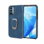 For OnePlus Nord N200 5G Ring Holder PU Phone Case(Blue)