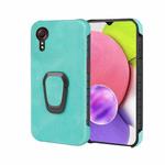 Ring Holder PU Phone Case For Samsung Galaxy Xcover 5 / Xcover 5S(Mint Green)