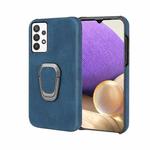 Ring Holder PU Phone Case For Samsung Galaxy A32 5G / M32 5G(Blue)