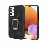 Ring Holder PU Phone Case For Samsung Galaxy A32 4G / A32 Lite(Black)