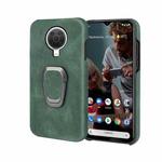 For Nokia G20 Ring Holder PU Phone Case(Dark Green)