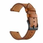 For Huawei Watch GT3 46mm / Watch GT Runner First Layer Leather Sewing Thread Watch Band (Brown)