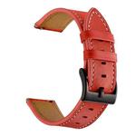 For Amazfit GTR 3 / GTR 3 Pro First Layer Leather Sewing Thread Watch Band(Red)