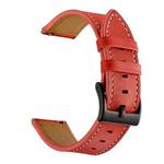 For Amazfit GTS 3 / GTS 2e First Layer Leather Sewing Thread Watch Band(Red)