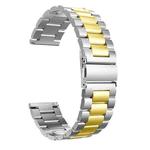For Huawei watch GT 3 42mm / Watch GT 2 42mm Three Bead Stainless Steel Watch Band (Silver Gold)