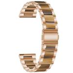 For Huawei Watch GT 3 46mm / GT Runner Three Beads Metal Resin Watch Band(Rose Gold Brown)