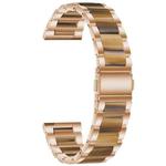 For Huawei Watch GT 3 42mm / Watch GT 2 42mm Three Beads Metal Resin Watch Band(Rose Gold Brown)