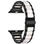 Metal + Resin Watch Band For Apple Watch Series 8&7 41mm / SE 2&6&SE&5&4 40mm / 3&2&1 38mm(Black White)