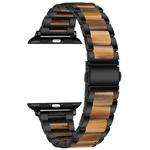 Metal + Resin Watch Band For Apple Watch Series 8&7 41mm / SE 2&6&SE&5&4 40mm / 3&2&1 38mm(Black Brown)