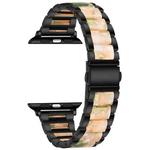 Metal + Resin Watch Band For Apple Watch Series 8&7 41mm / SE 2&6&SE&5&4 40mm / 3&2&1 38mm(Black Pink)