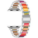 Metal + Resin Watch Band For Apple Watch Series 8&7 41mm / SE 2&6&SE&5&4 40mm / 3&2&1 38mm(Silver Color)