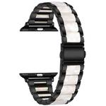 Metal + Resin Watch Band For Apple Watch Ultra 49mm / Series 8&7 45mm / SE 2&6&SE&5&4 44mm / 3&2&1 42mm(Black White)