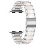 Metal + Resin Watch Band For Apple Watch Ultra 49mm / Series 8&7 45mm / SE 2&6&SE&5&4 44mm / 3&2&1 42mm(Silver White)