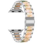 Metal + Resin Watch Band For Apple Watch Ultra 49mm / Series 8&7 45mm / SE 2&6&SE&5&4 44mm / 3&2&1 42mm(Silver Pink)