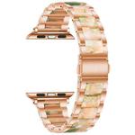 Metal + Resin Watch Band For Apple Watch Ultra 49mm / Series 8&7 45mm / SE 2&6&SE&5&4 44mm / 3&2&1 42mm(Rose Gold Pink)