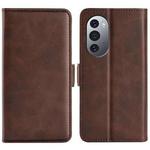 For Motorola Edge X30 Dual-side Magnetic Buckle Leather Phone Case(Brown)