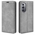 For Motorola Edge X30 Retro-skin Magnetic Suction Leather Phone Case(Grey)