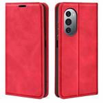 For Motorola Edge X30 Retro-skin Magnetic Suction Leather Phone Case(Red)