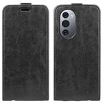 For Motorola Edge X30 R64 Texture Single Vertical Flip Leather Phone Case(Black)