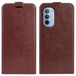 For Motorola Moto G31 4G R64 Texture Single Vertical Flip Leather Phone Case(Brown)