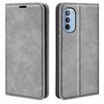 For Motorola Moto G31 4G Retro-skin Magnetic Suction Leather Phone Case(Grey)