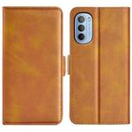 For Motorola Moto G31 4G Dual-side Magnetic Buckle Leather Phone Case(Yellow)