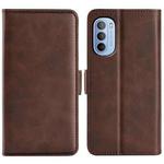 For Motorola Moto G31 4G Dual-side Magnetic Buckle Leather Phone Case(Brown)