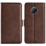 For Nokia G300 Dual-side Magnetic Buckle Leather Phone Case(Brown)