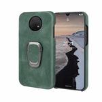 For Nokia G10 Ring Holder PU Phone Case(Dark Green)