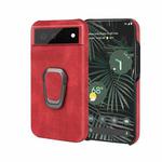 For Google Pixel 6 Pro Ring Holder PU Phone Case(Red)
