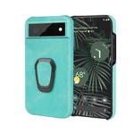 For Google Pixel 6 Pro Ring Holder PU Phone Case(Mint Green)