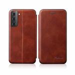 For Samsung Galaxy S22 Plus 5G Retro Texture Magnetic Card Holder Leather Case(Brown)