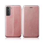 For Samsung Galaxy S22 Plus 5G Retro Texture Magnetic Card Holder Leather Case(Rose Gold)