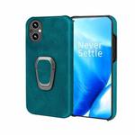 For OnePlus Nord N20 5G Ring Holder PU Phone Case(Cyan)