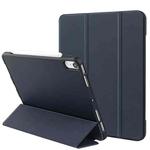 For iPad mini 6 3-Fold Holder Shockproof Leather Smart Tablet Case(Navy Blue)